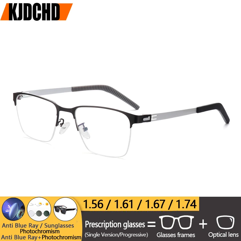 

KJDCHD Мужская оправа из титанового сплава с защитой от синего света, фотохромные прогрессивные очки для чтения для женщин