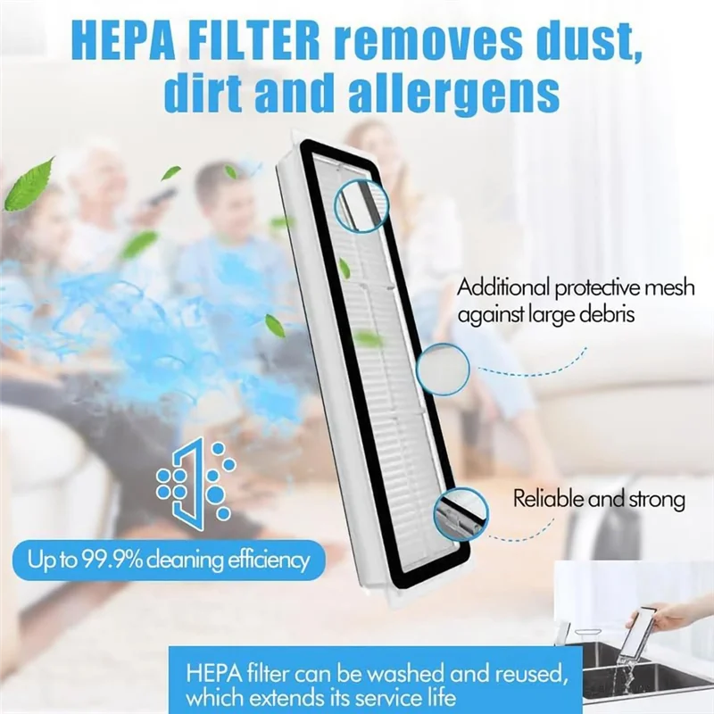 

A21I-For Dreame D9 D9 Max D9 Pro L10 L10 Pro Vacuum Cleaner Main Side Brush Hepa Filters Mop Cloth Accessories Kit