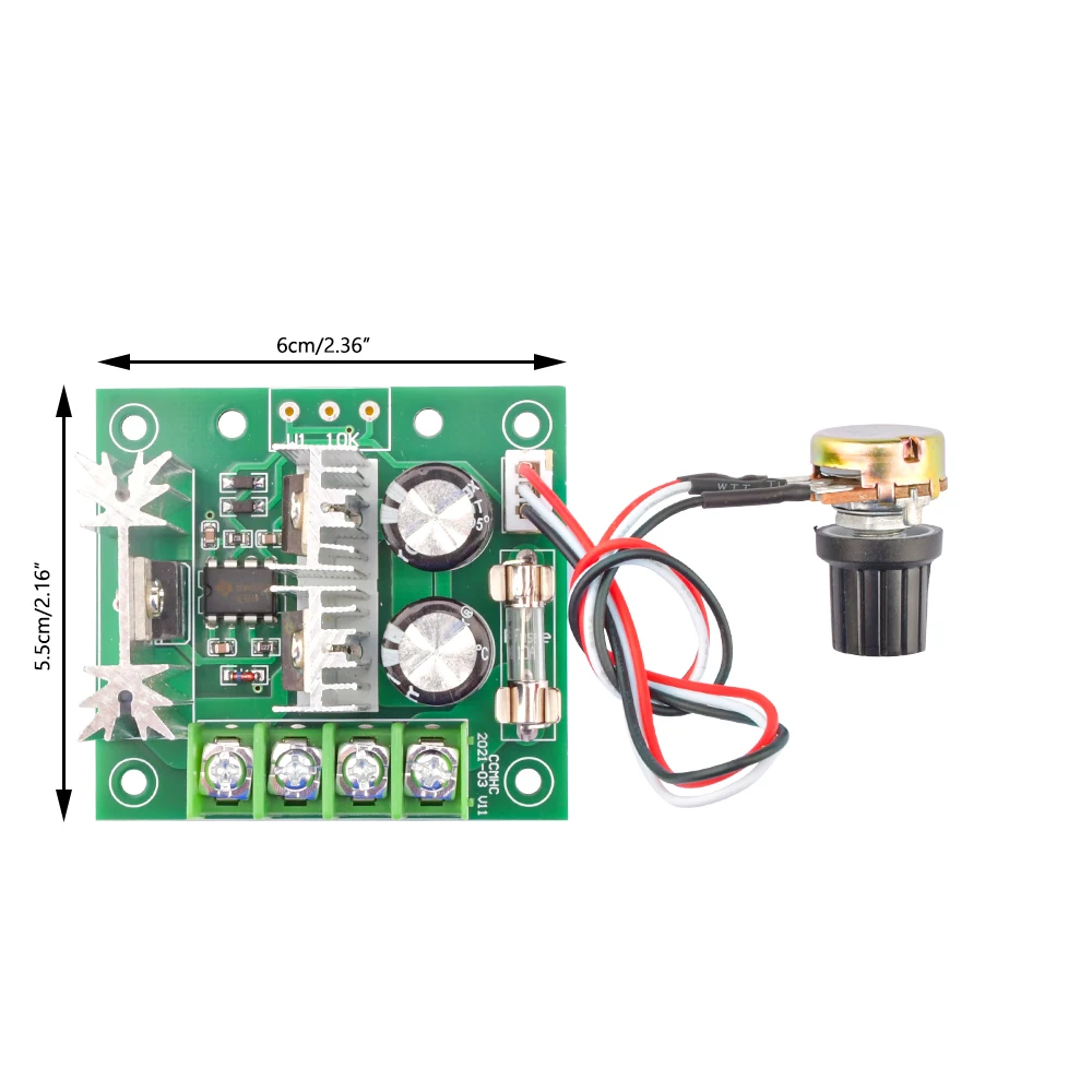DC 12V-40V 12V 24V 36V 10A 400W Einstellbarer DC-Motor-Drehzahlregler PWM-Controller mit Drehpotentiometer-Schalter 100K Ohm – Detail 10