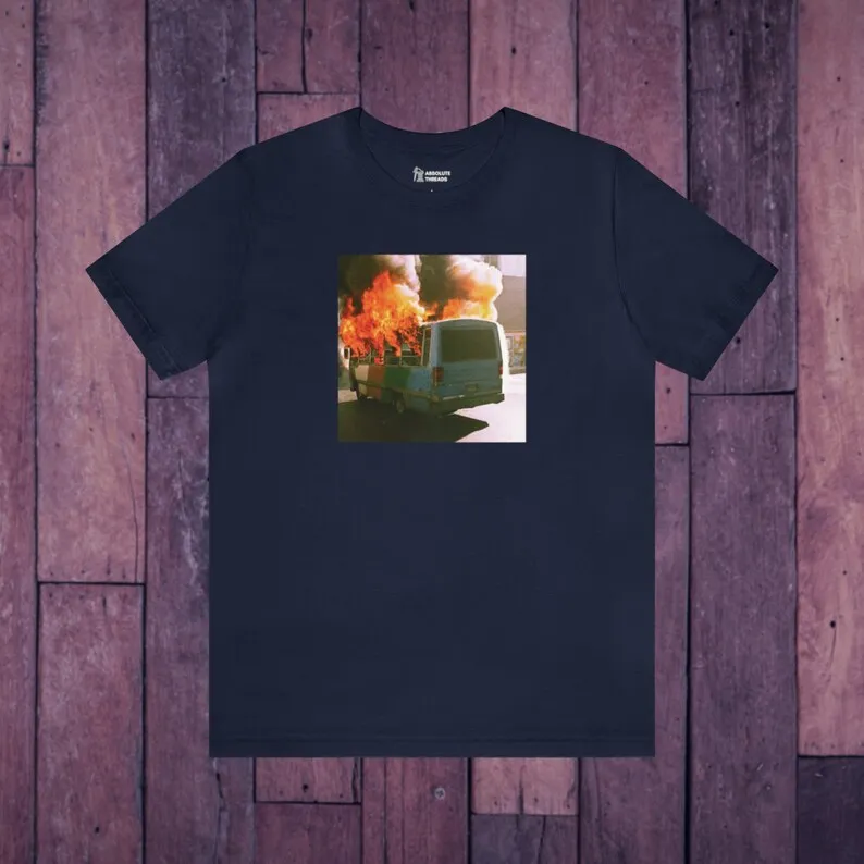 Bus On Fire T-Shirt,  On Fire Shirt,  On Fire Tee Car Shirt, Shirt, Explosion Tee