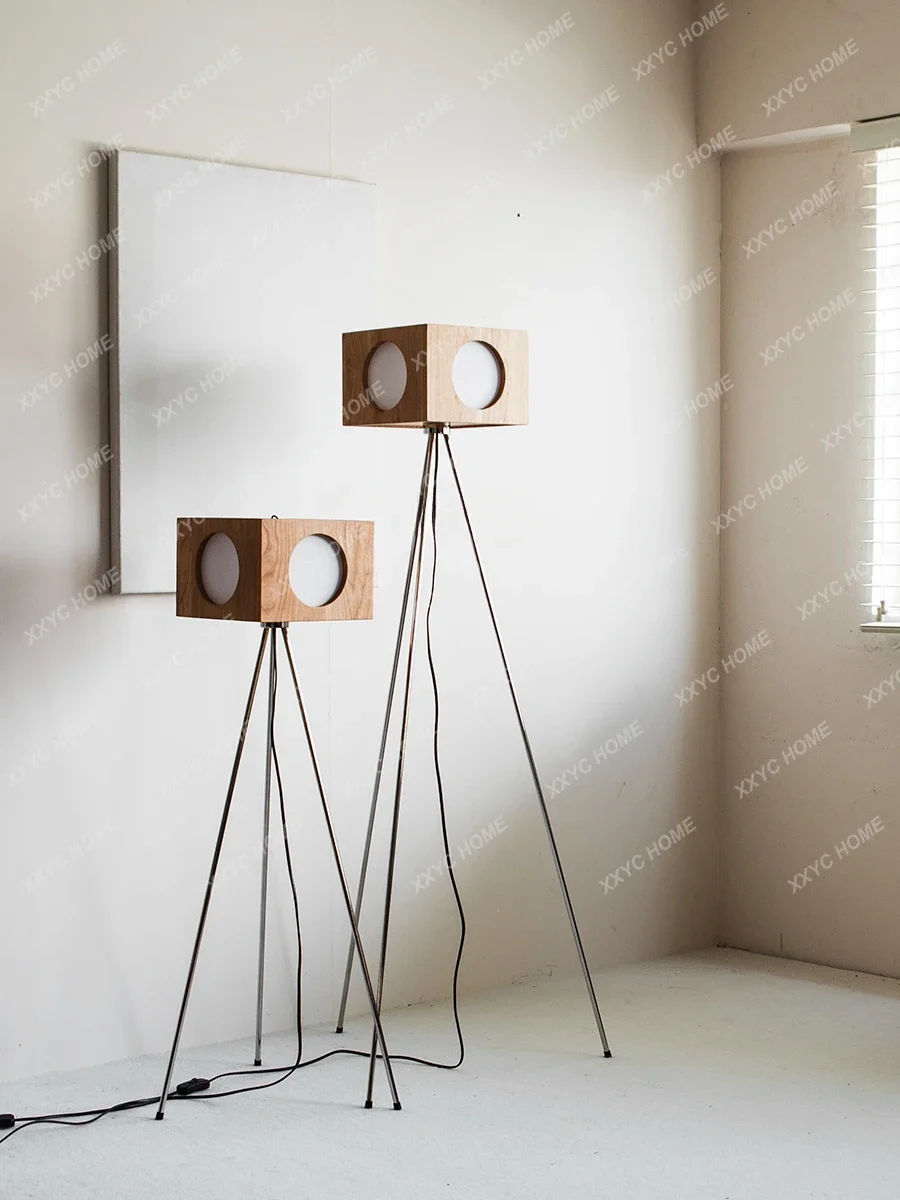 北欧中古代フロアランプ雰囲気チェリーウッドステンレス鋼 LED 研究と寝室のリビングルーム