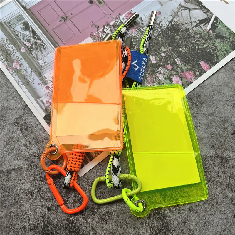 Lanyard Contrast Color Credential Holder Metal Key Ring Card Holder Couple Lanyard and Credential Holder Colorful Keychain