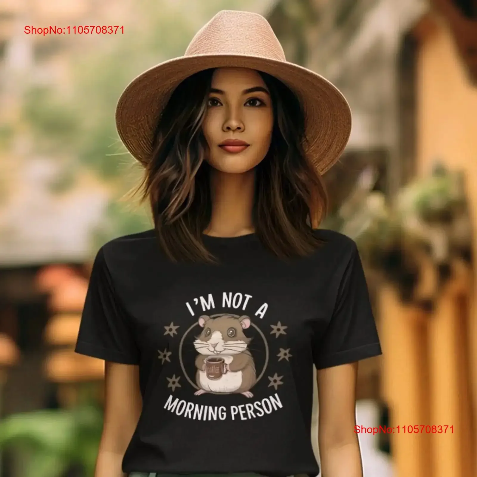 Cartoon Hamster Coffee T Shirt I'm Not a Morning Person Softstyle Fun and Quirky Comfy Casual Wear Perfect for Night Owls