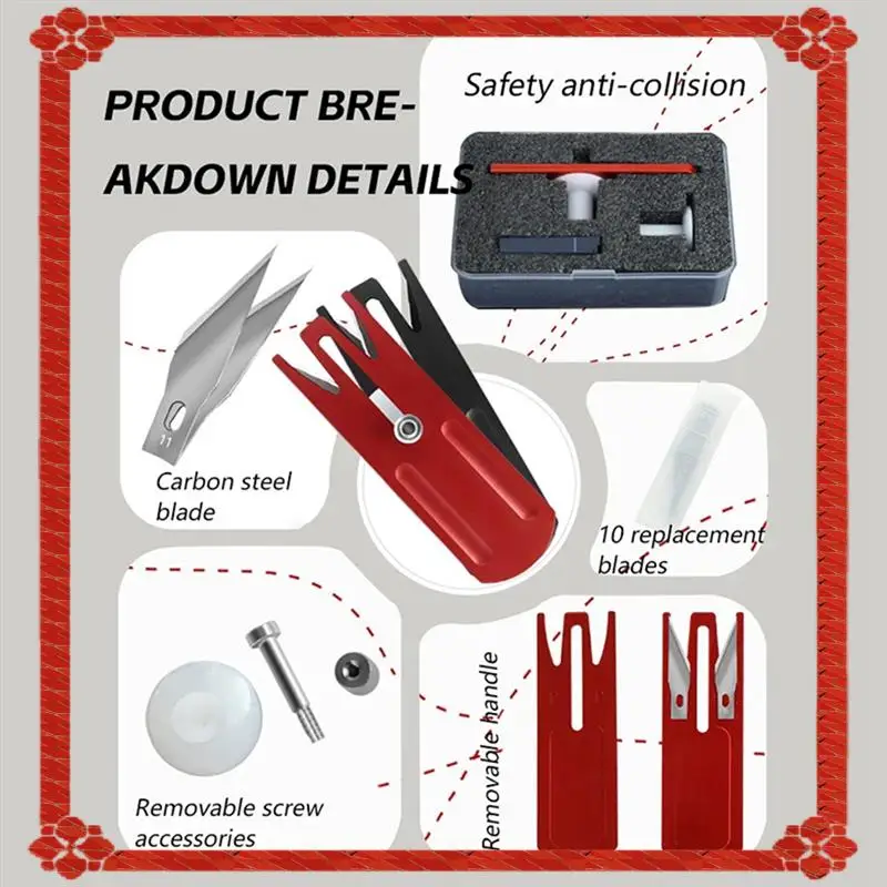 تسليم 24 ساعة متعددة الوظائف فيلم قطع سكين التغليف الة قطع الورق أداة قطع الورق ل نافذة تينت سيارة التفاف #3