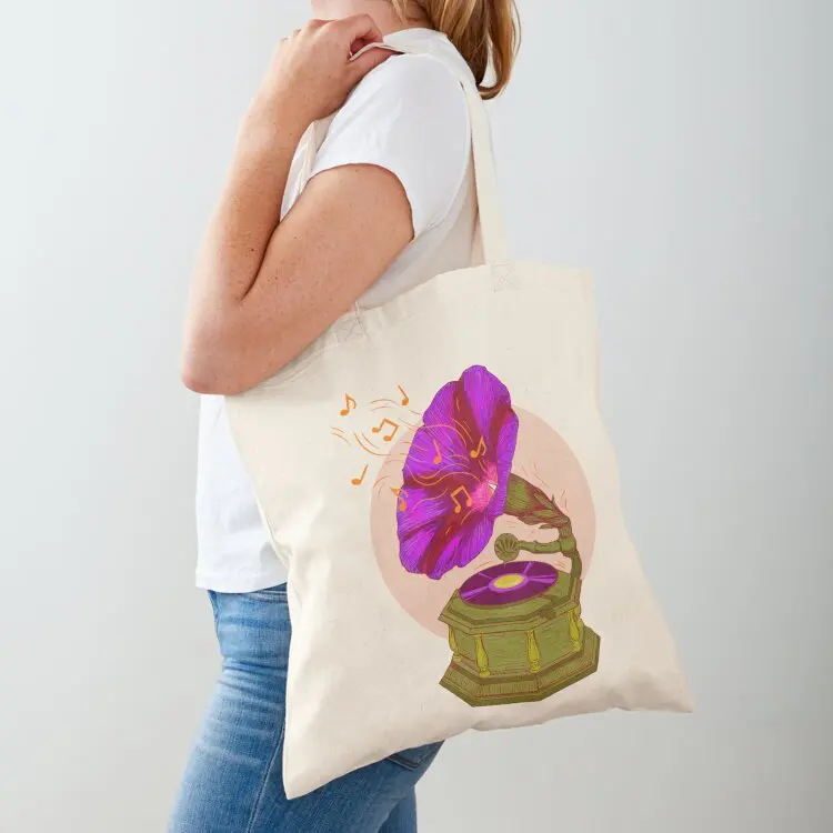 

Flower Gramophone Tote Bag Shopper bag tote bag men's tote university shopping trolley