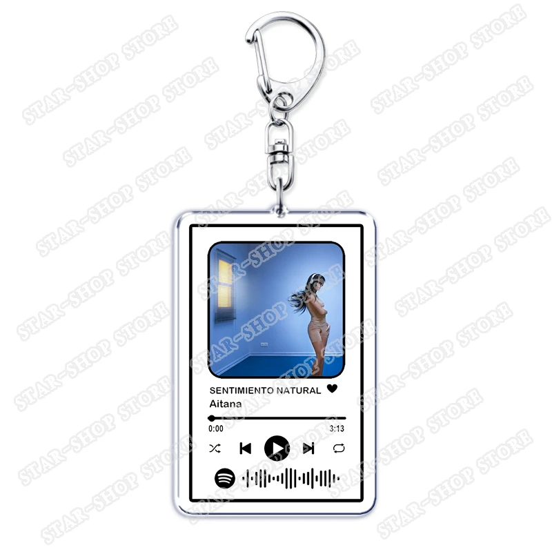 Gantungan Kunci Lagu Penyanyi Populer untuk Wanita Tas Aksesori Barcelona Mon Amour Presiento Musik Keying Perhiasan Hadiah Teman Penggemar