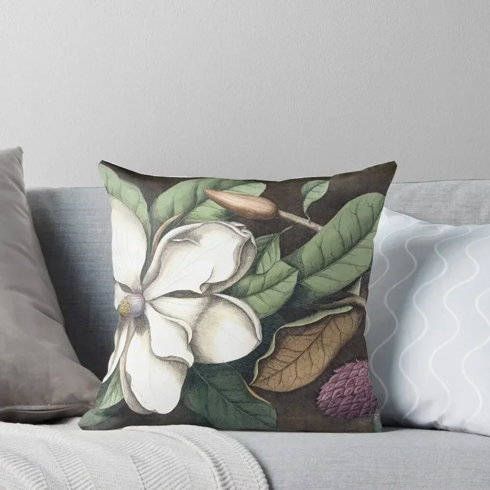 Magnolia Print, side Throw Pillow Decorative Pillow Covers For Sofa Sofa Covers Custom Cushion Sofa Cushions Cover pillow