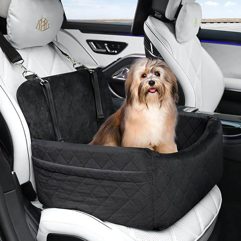 Pet Car Seat Kennel Puppy Cat Out Seat Mat Removable Washable Anti-Slip Base Front and Rear Row Dog Out Safety Seat Travel Nest