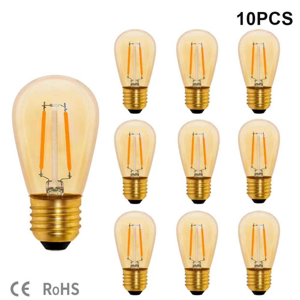 ST45 винтажная лампа накаливания с лампочками E27, 1 Вт, 10 Вт
