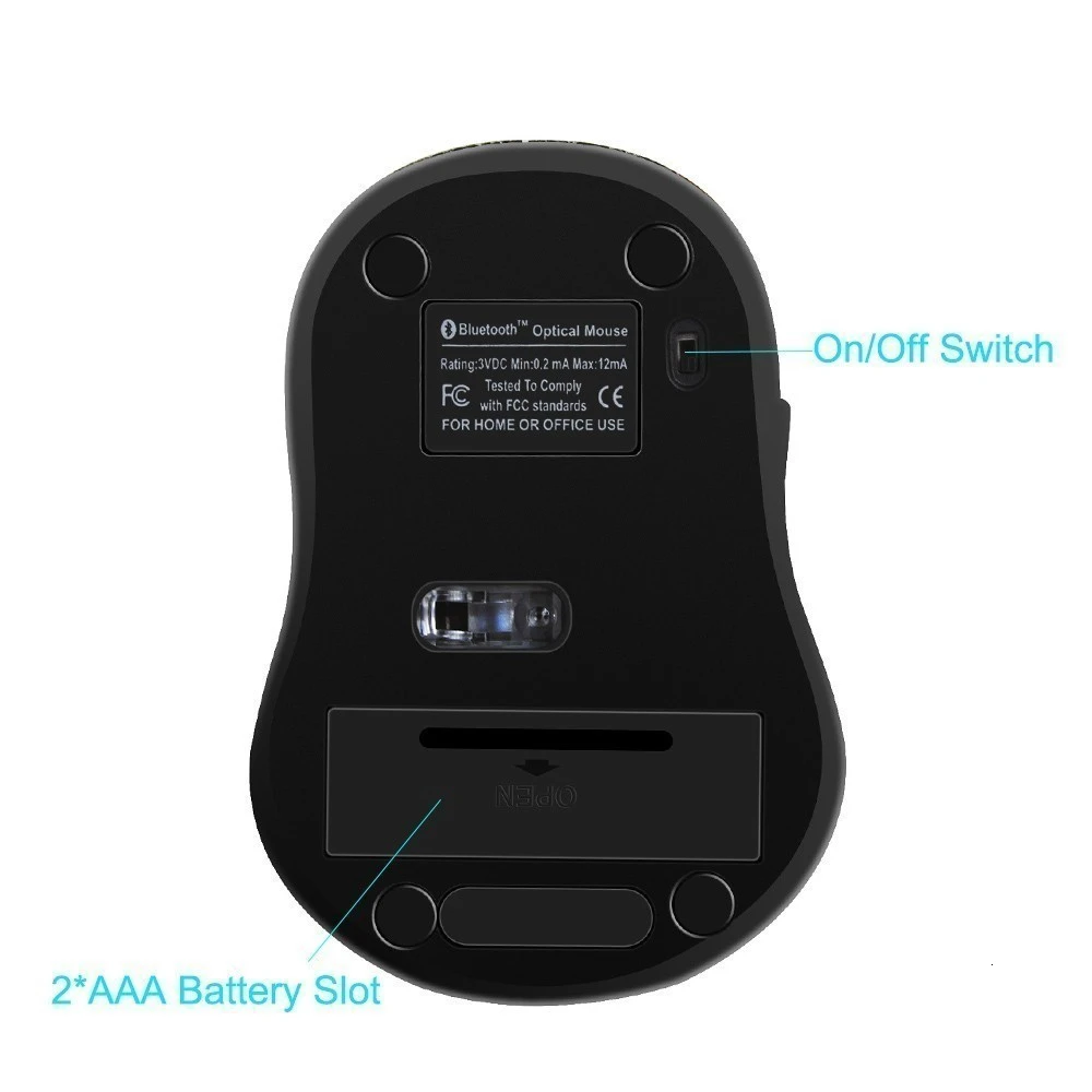 Mouse para jogos sem fio Bluetooth BT Optical Computer Mouse 1600 DPI 6 botões PC Gamer Office 3D Mouse para iPad Laptop Phone