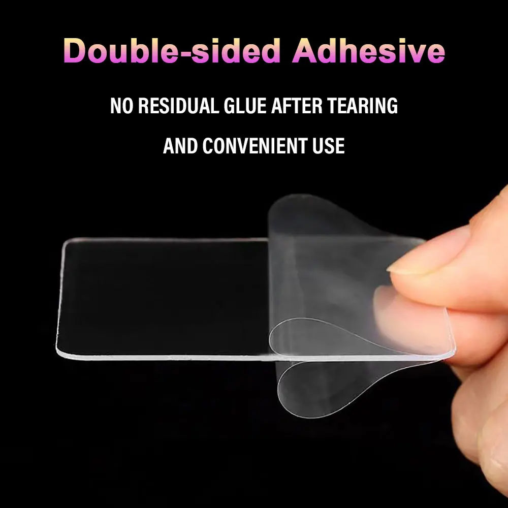 Silicone World 10PCS Strong Double-sided Adhesive Tape Acrylic Transparent Square Nano Wall Stickers Household Waterproof Tapes