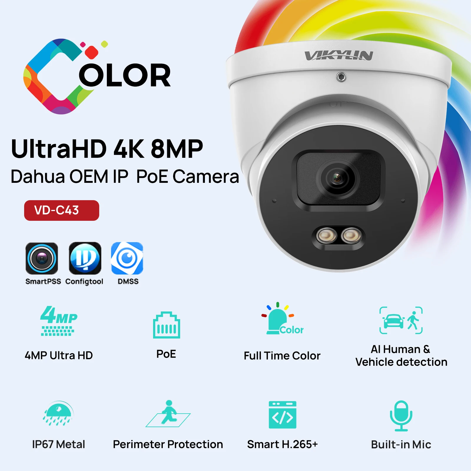 camera-de-securite-ip-couleur-4mp-vikylin-avec-micro-integre-detection-de-mouvement-intelligente-support-exterieur-ivs-onvif-boitier-metallique-ip67