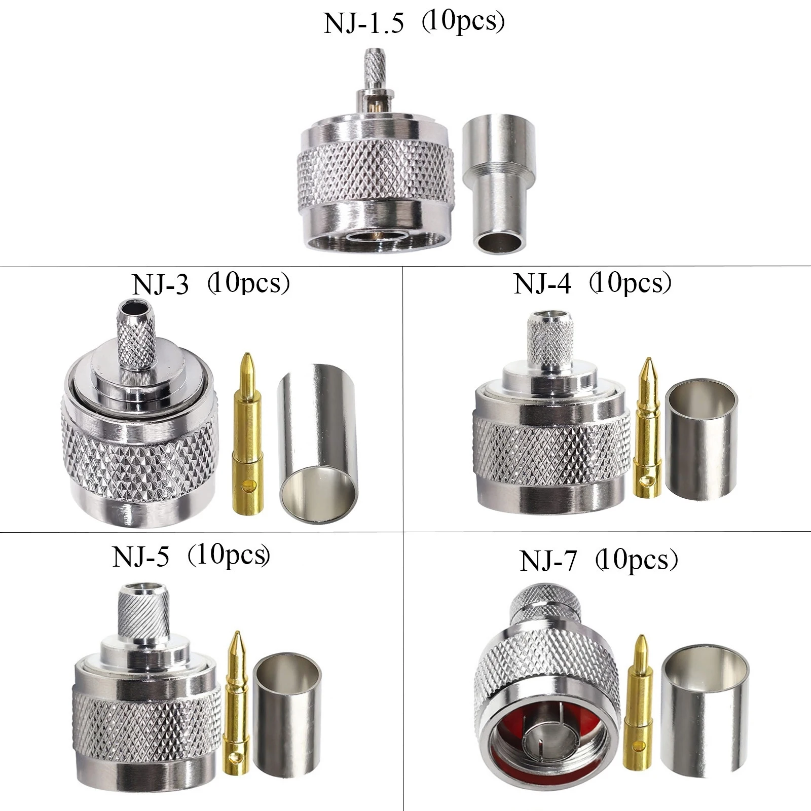 Connecteur Coaxial RF NJ-4 à faible perte pour fiche Type N, 10 pièces, pour LMR240