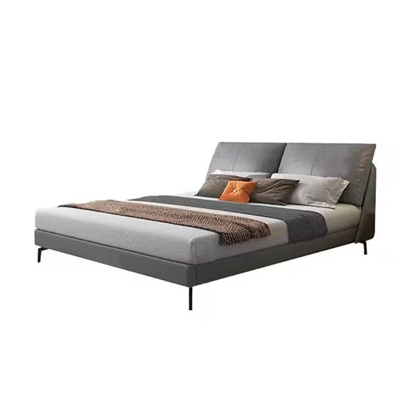 

Leather modern minimalist bed