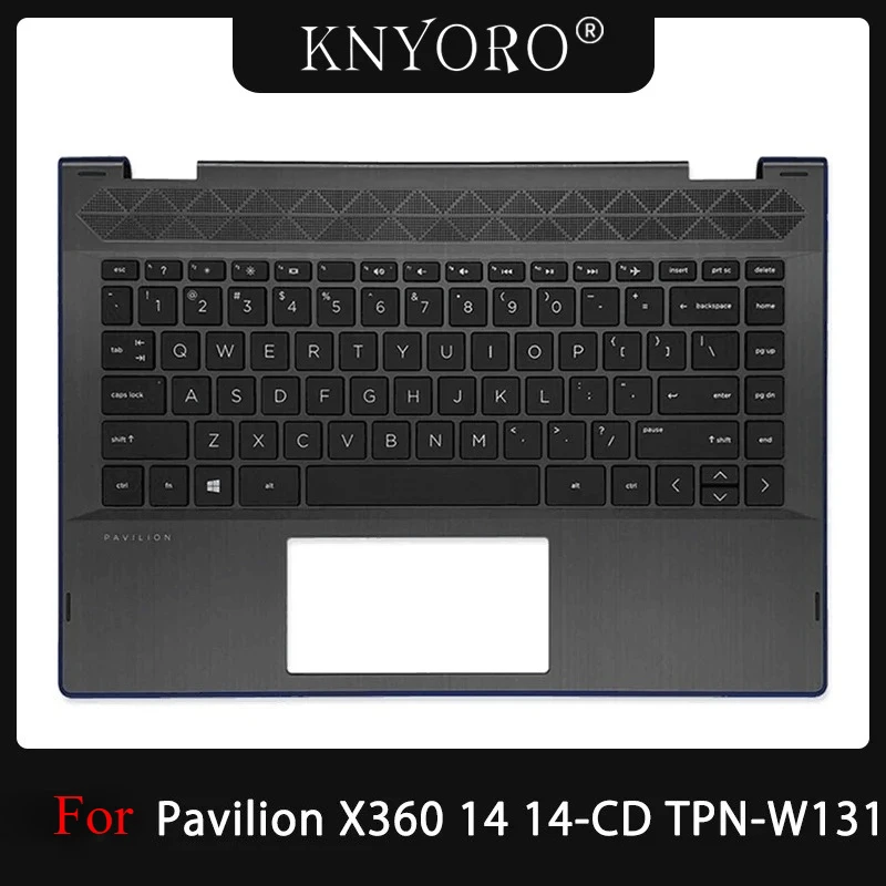 

New US Keyboard For Pavilion X360 14-CD TPN-W131 Laptop Palmrest Upper Top Case Cover With Keyboard Blue/Golden/Silvery Edge