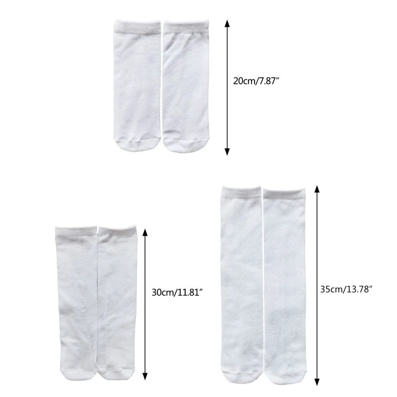 5 Pairs/set Blank White Sublimation Socks Blank Socks Dye Sublimation Sock