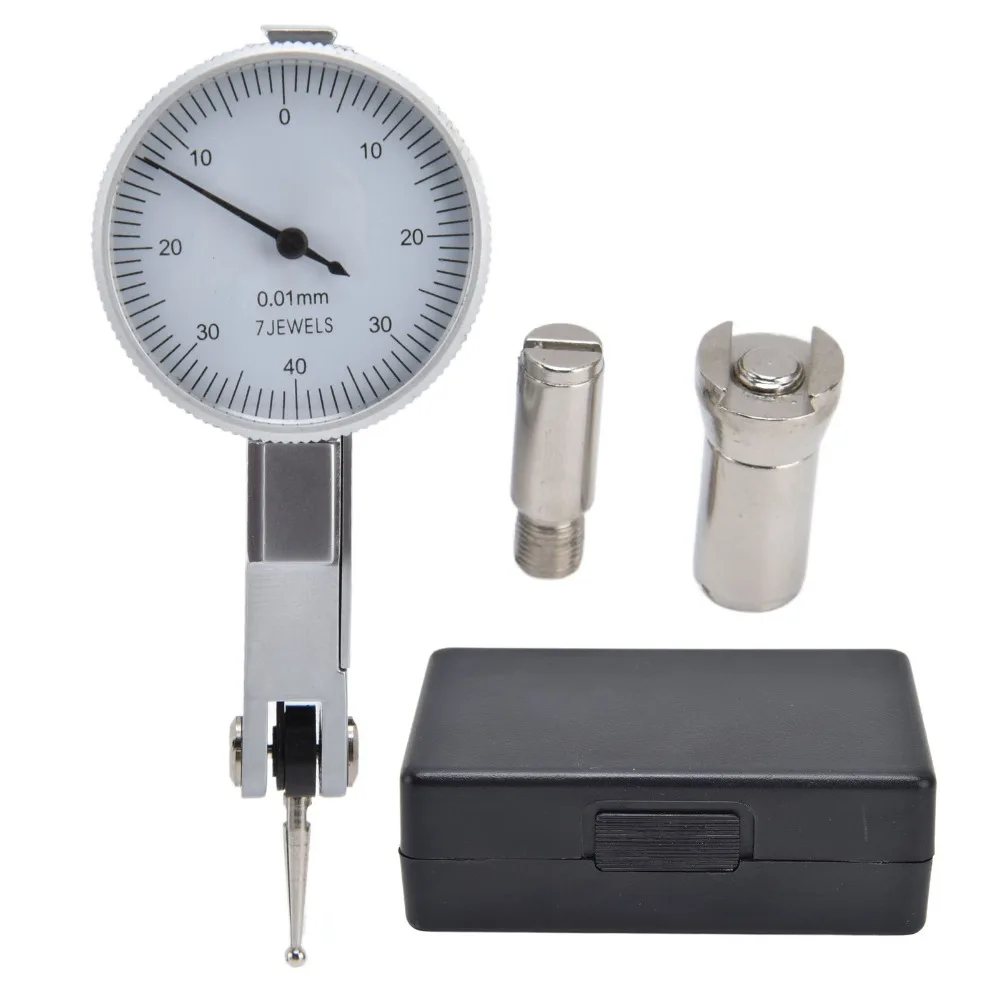 Precision Steel Leverage Dial Test Indicator Dovetail Clips 0-0.8mm Range Measuring Instrument Inspection Tool For Machinist