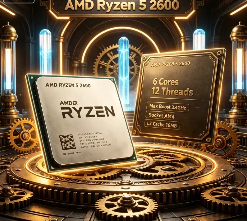 AMD Ryzen 5 2600 6 Core 12 Thread CPU 3.4GHz AM4 Socket Compatible X570 Motherboard 16MB L3 Cache Multitasking Great Value