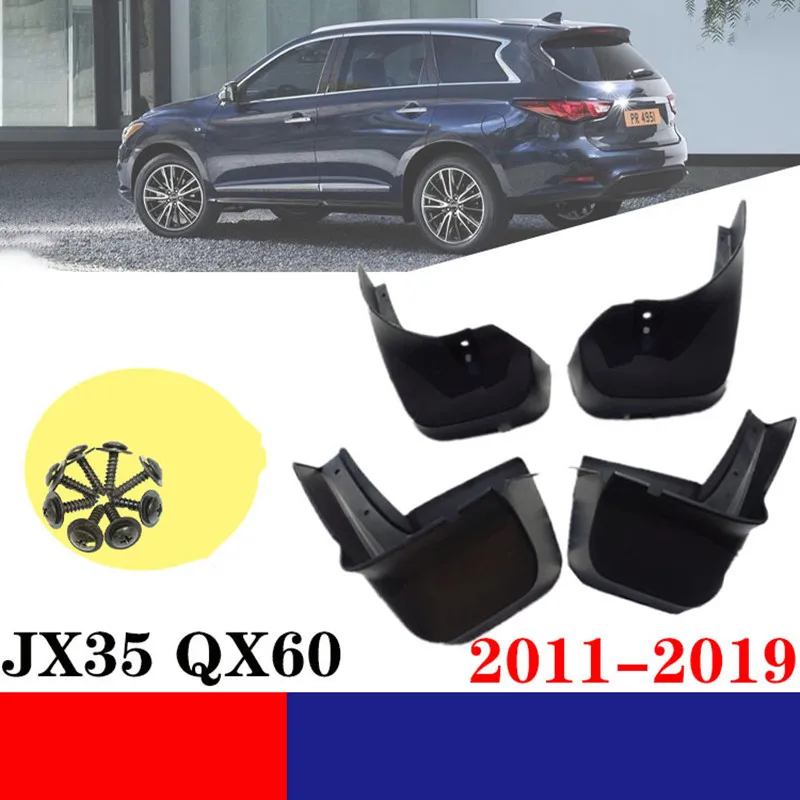 

4pcs Car Mud Guards Mud Fenders For Infiniti JX35 QX60 2013 - 2019 Tyre Mudguards Mudflaps Splash Guards Mud Flaps Accessories