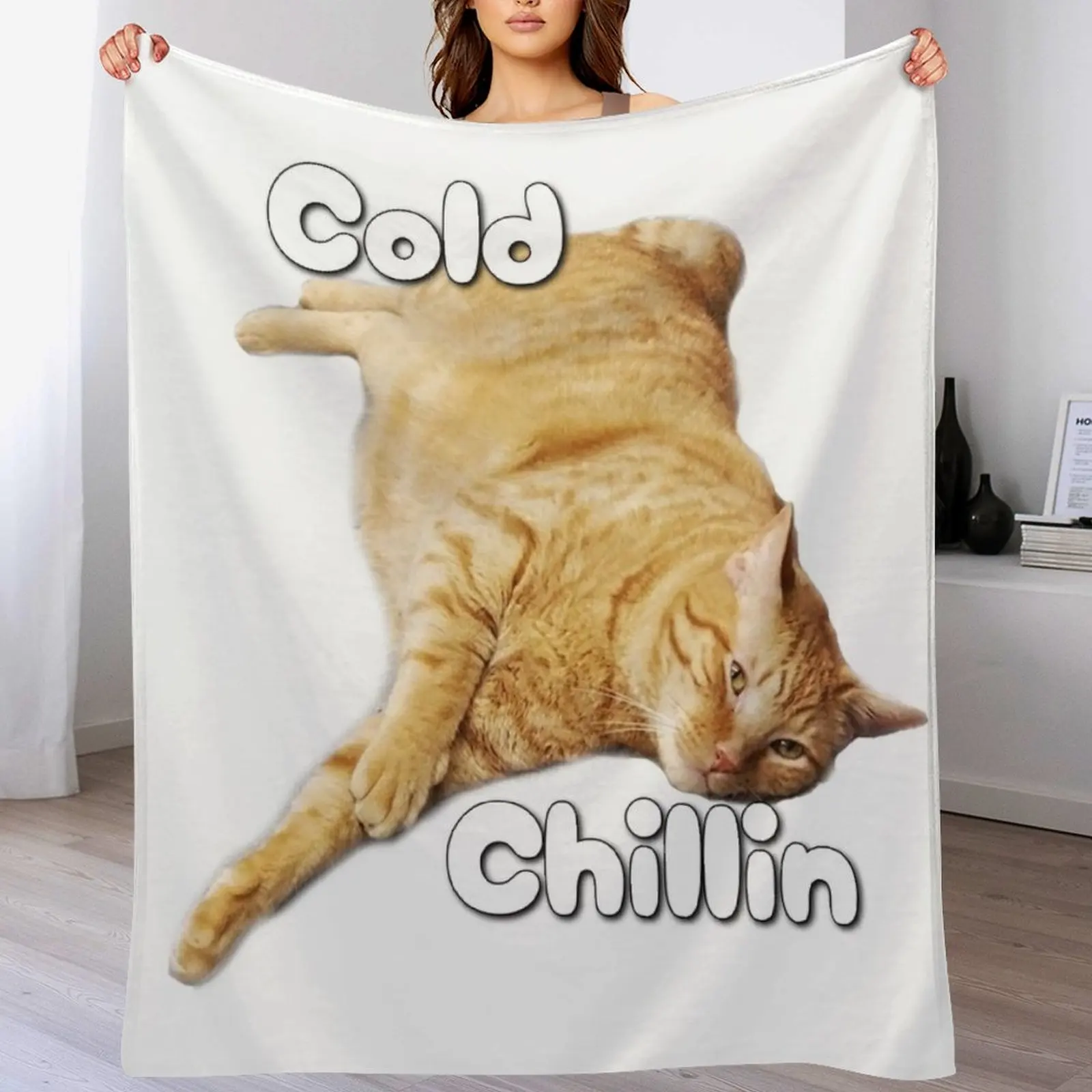 

Orange Cat, Sleepy Cat, Orange Tabby Cat, Cat Loaf, Chilling Cat Throw Blanket Giant Sofa Warm Soft Plaid Furry Blankets