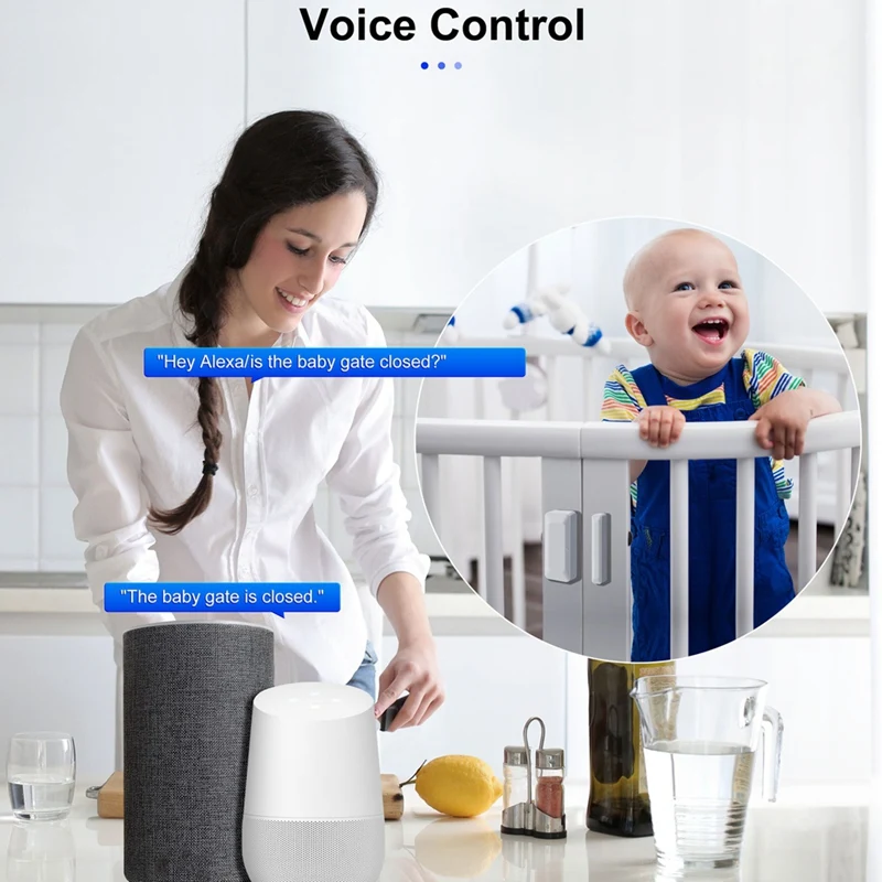 Tuya Zigbee Door Sensor Window Sensor Wireless Smart Door Sensor Alarm Support Home Security&Automation