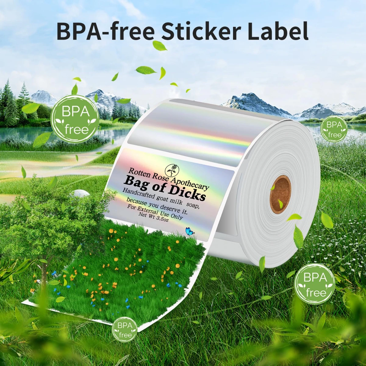 ملصقات حرارية تدريجية M110 - ملصقات لاصقة مقاس 1.57 بوصة × 1.18 بوصة (40 × 30 مم) للعنونة والرمز الباركود والبريد والشعار والملف