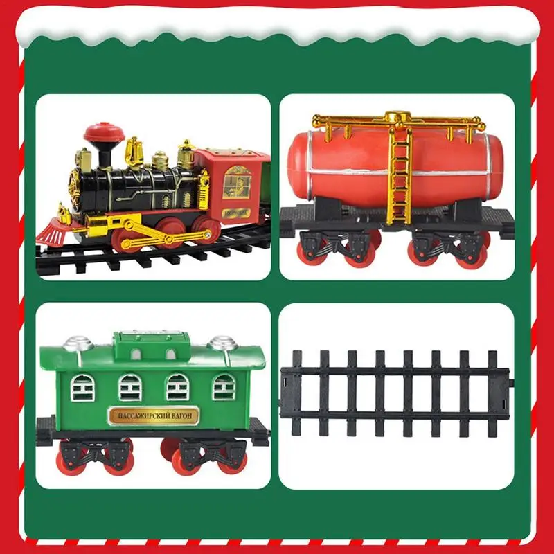 Christmas Electric Train Toy Train Toys Festive Home Decor DIY Car Track Carriages And Tracks Toys Christmas Gift For Aged 4 5 6