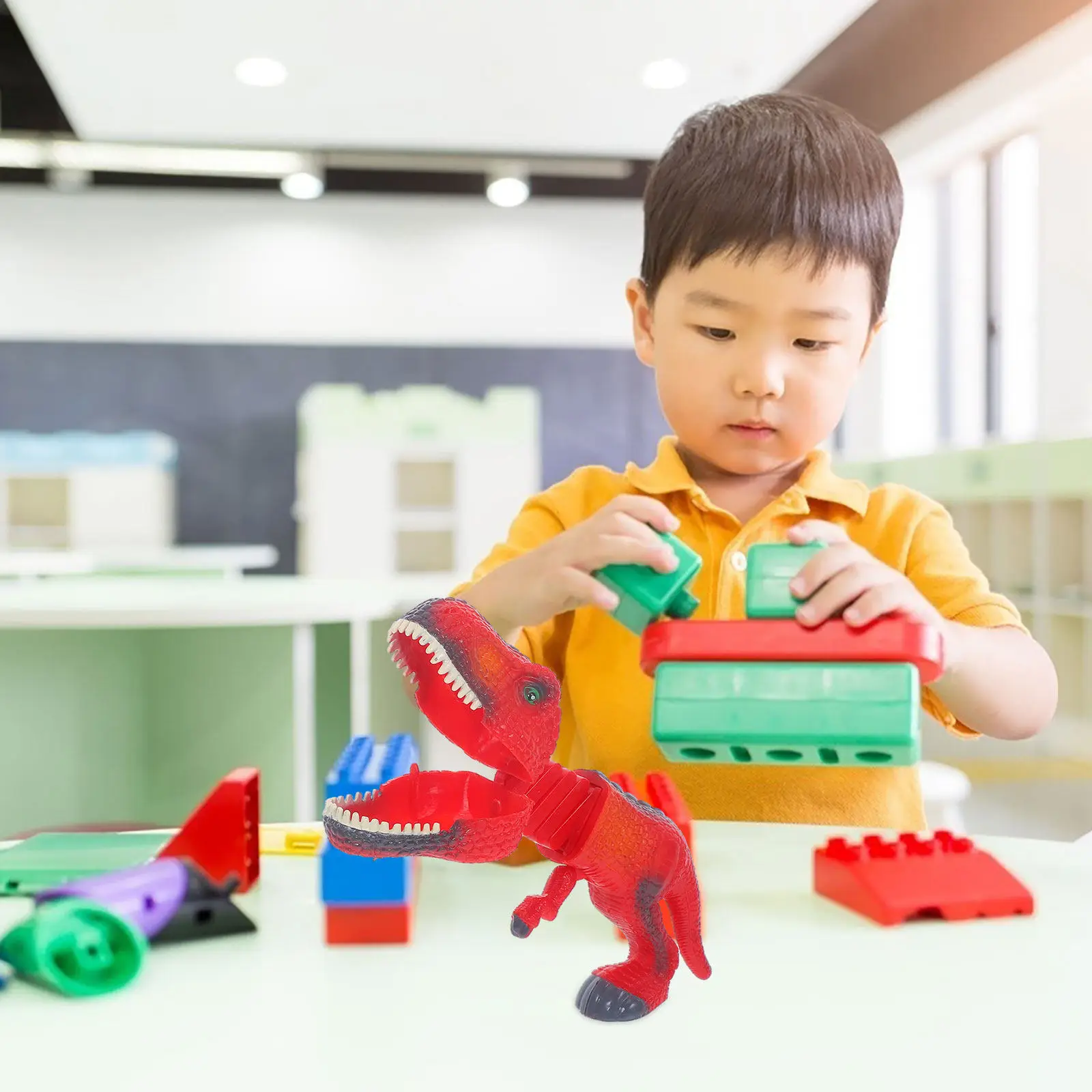 

ABS Material Simulation Dinosaur Trigger Spring Telescopic Dinosaur Grabber Plaything Thrilling Prehistoric Sensory Experience