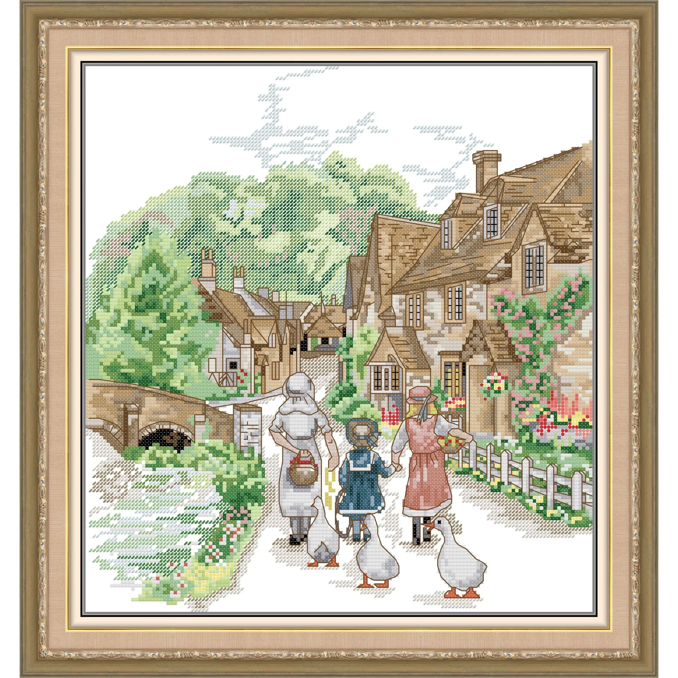 

Наборы для вышивки крестом «Радость воскресенье», набор для вышивания с принтом 11CT, домашний декор «сделай сам», способ из школы