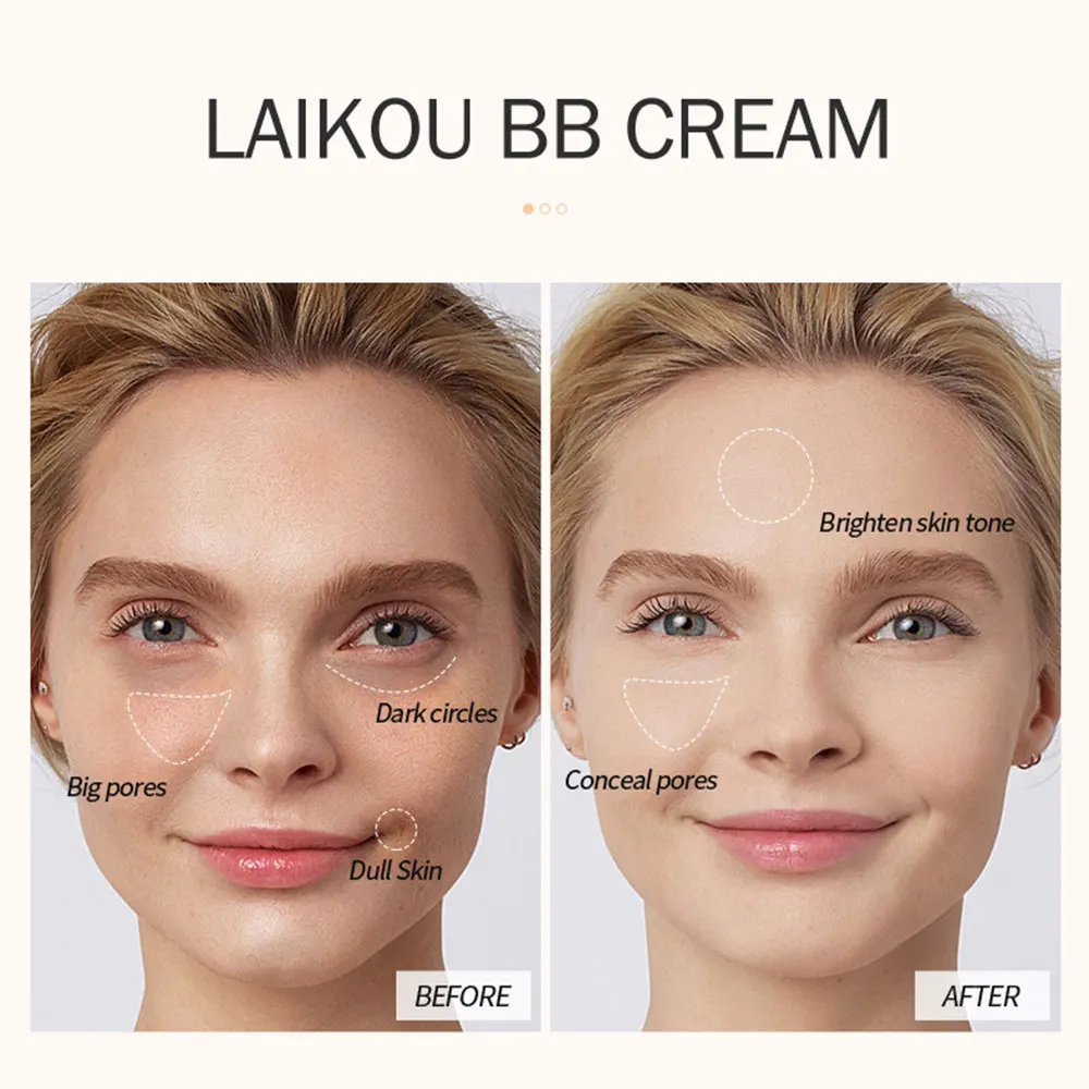 BB Cream Brighten Even Skin Tone Liquid Foundation Moisturizing Hydrating Concealer Cover Blemishes Concel Pores Makeup Base