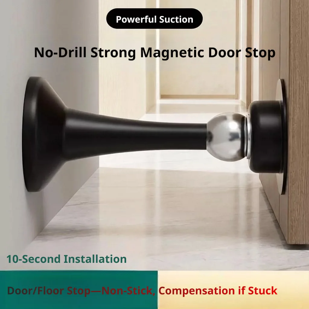 No-Drill Door Stopper for Room Bedroom Door Fixed Wall Protection Anti-Collision Household Silicone Strong Suction Floor Stopper