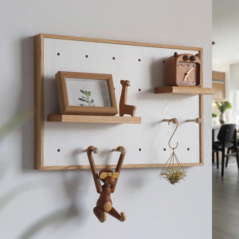 Distribution box hole board Nordic meter box decoration blocking storage wall hanging shelf creative weak current box blocking