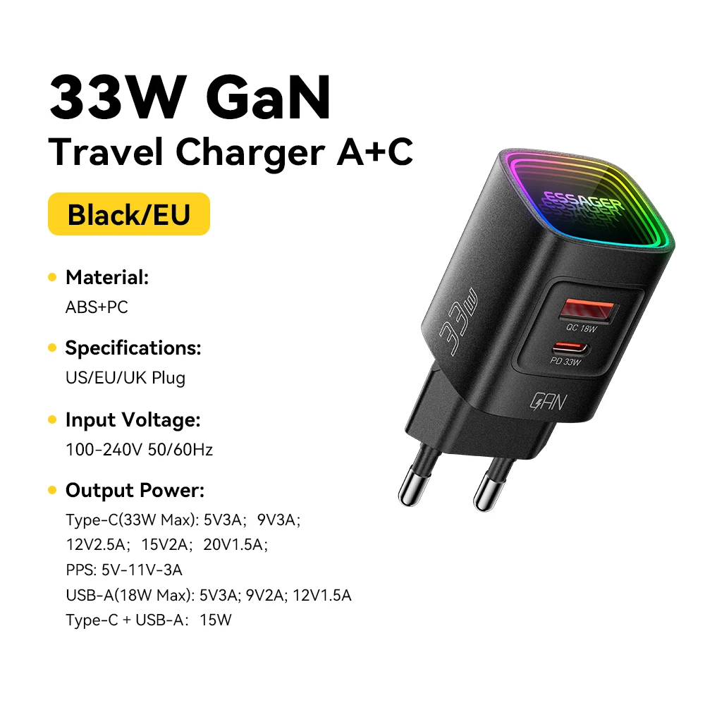 Black EU Plug