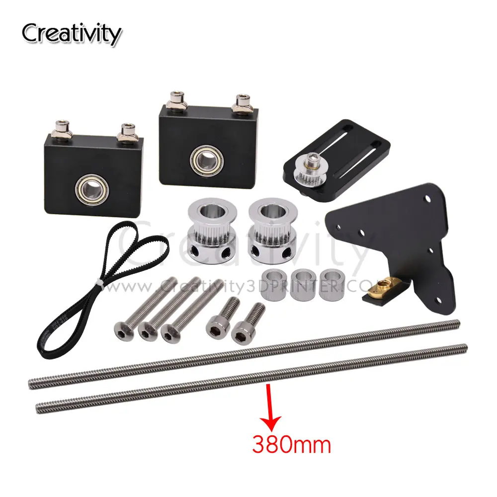 Impressora 3D Upgrade Kits Ender 3/CR10 Dual Z Eixo T8 Chumbo Screw Kits Suporte Perfil De Alumínio Com A Polia Da Correia