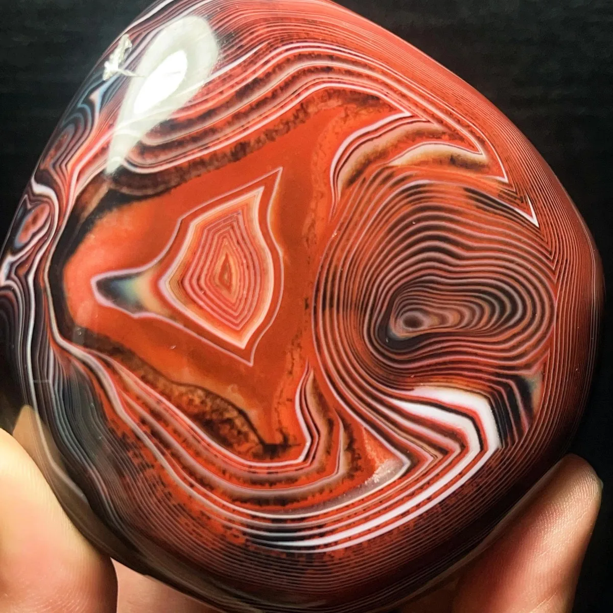 Large Earthy Tone Stone Art Banded Agate, Tumbled Polished Stone, Gift Giving, Natural Stone, Crystal Collection, Table Display