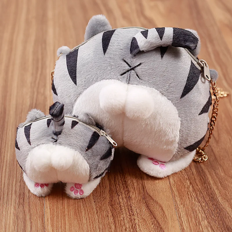 Mini Egg Cat Wallet Coin Purse Cute Big Cat Cute Butt Coin Girls Cat Furry Kawaii Plush Cartoon Purse Cute Handbag