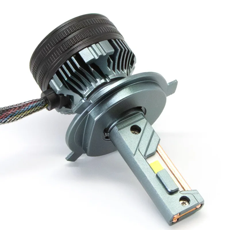 Three-Copper-Tube P7Q LED Headlight – Super Bright Car Front Light, H4 Hi/Lo Beam Integrated, Compatible with H7 / H11 / 9005