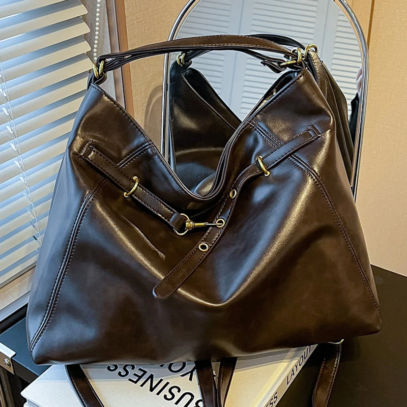 

Simple Large Capacity Multi Back French Tote Bag for Women 2025 Autumn New Casual Versatile Commuting Solid Color Backpack