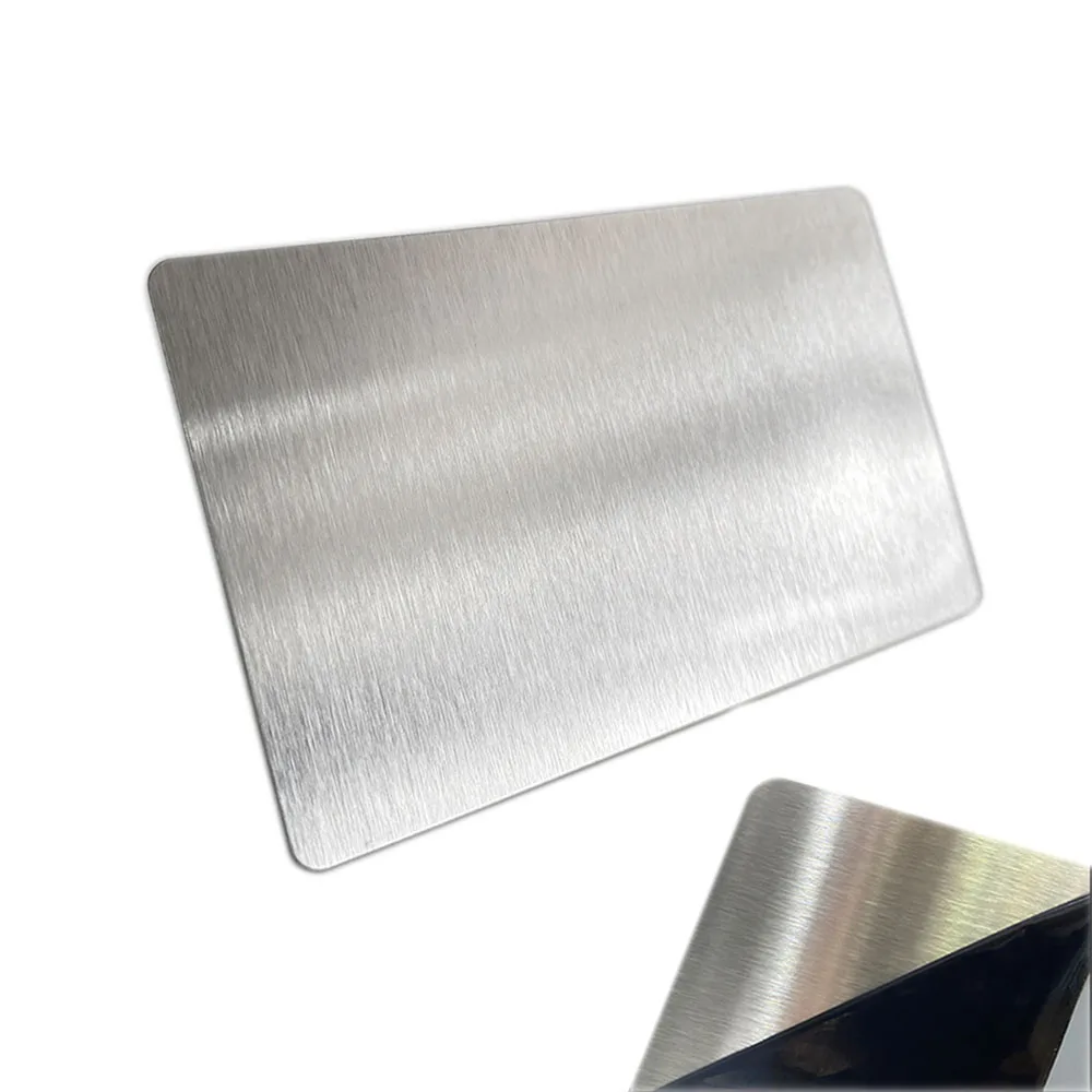 5-10pcs Thick 0.4mm 304 Stainless Steel Blank Metal Business Card Size 100x60mm 88x53mm 85*50mm Brushed Finishing