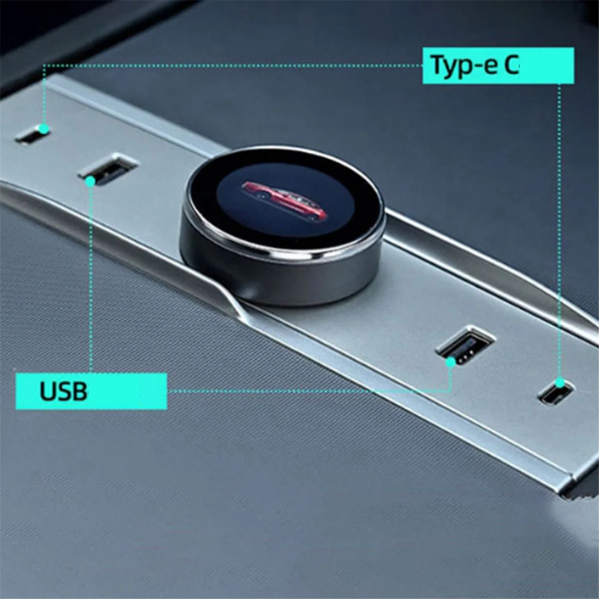 Car Smart Control Docking Station with Physical Rotary Gear Shift Knob for Model 3 2024 USB Hub