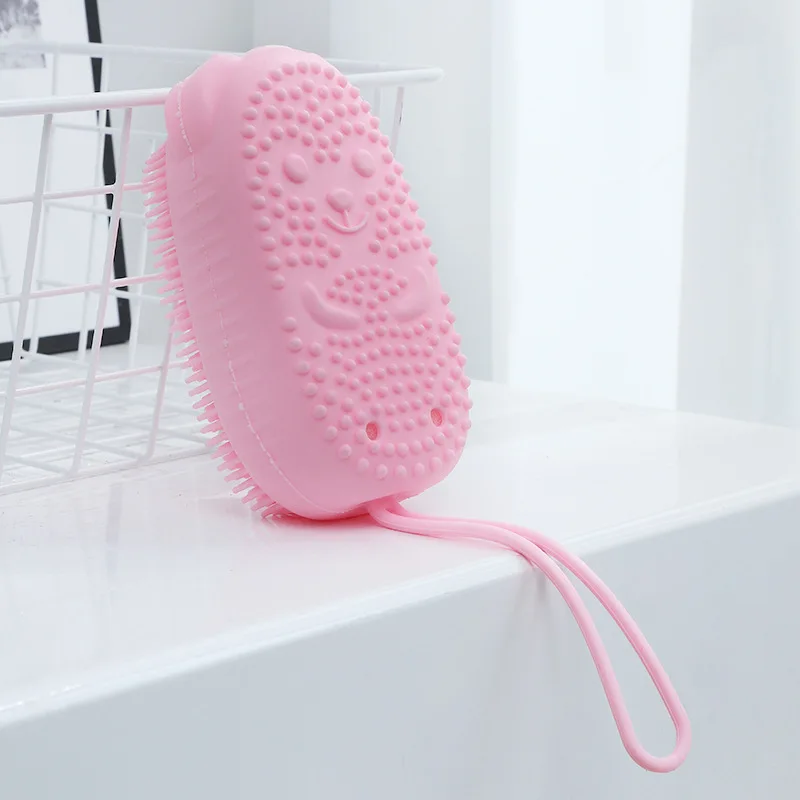 Creative Bear Silicone Massage Brush Sponge Bath Brush Double Sided Bath Brush Adult Baby General Bathroom Supplies Body Brush