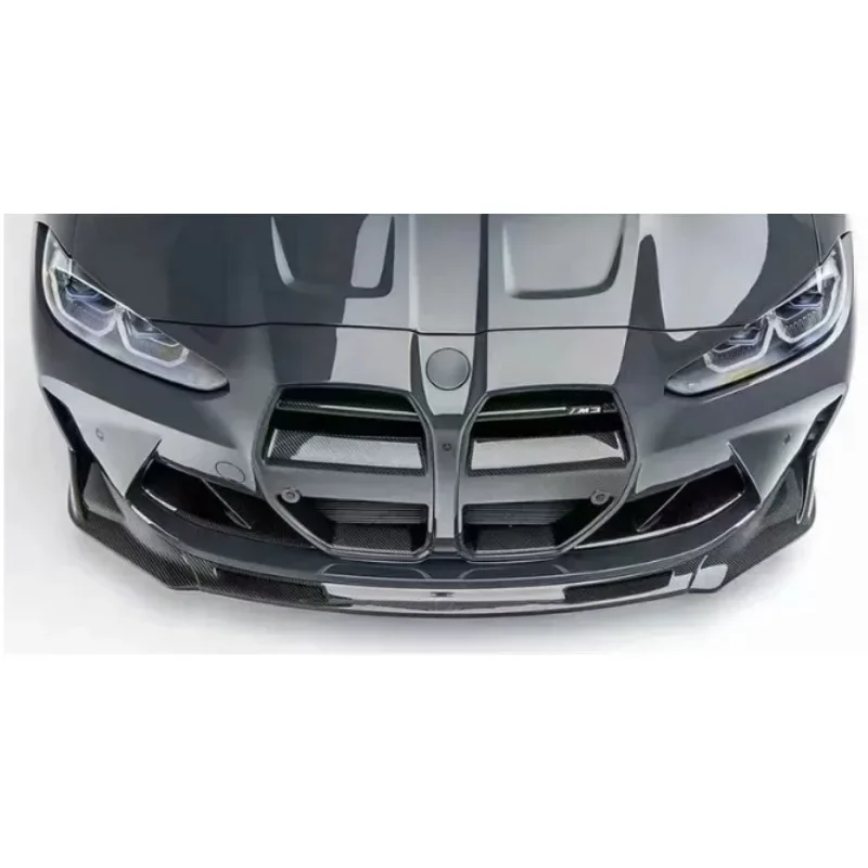 V Style Dry Carbon Fiber Front Bumper Splitter Front Lip Accessory Trim Racing Upgrade For BMW M3 M4 G80 G82 G83 Car Accessories