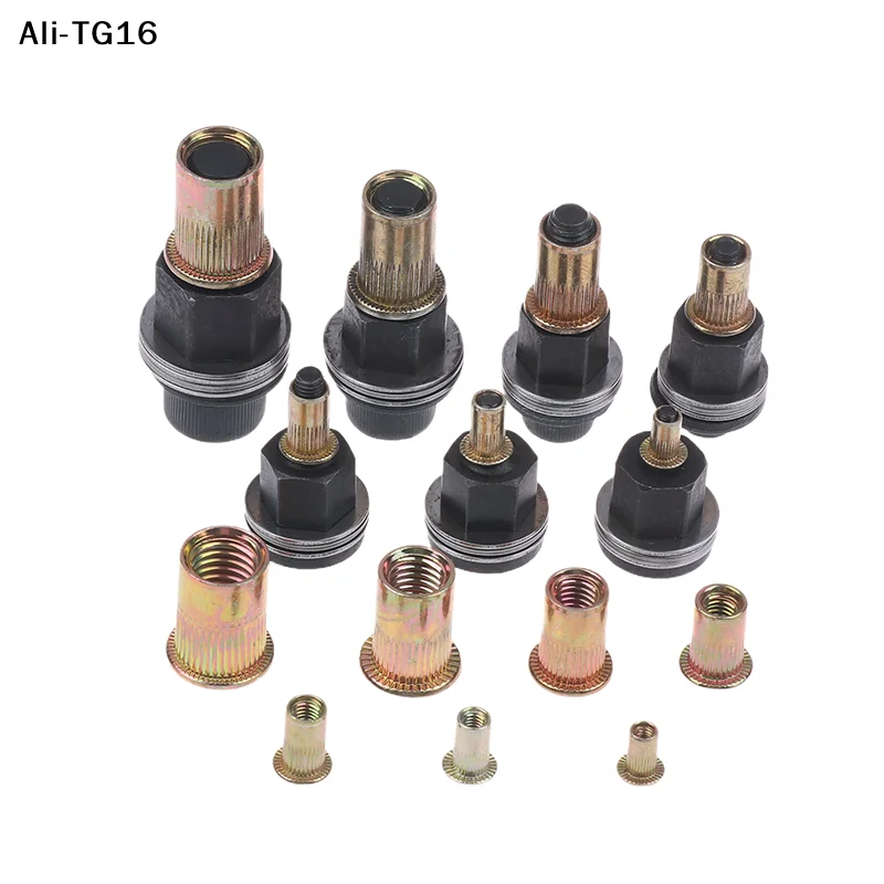CCA83-10pcs Hand Rivet Nut Tool Set Manual Riveter Kit With M3-12 Nut Heads For DIY Repair Installation, Easy Use Accessory