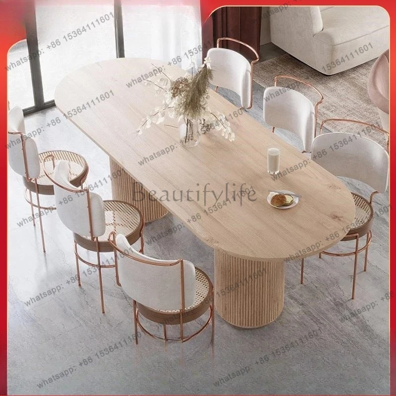 Dining Table and Chair Set Living Room Simple Modern Creative Discussion Rectangular Office Desk Multifunctional