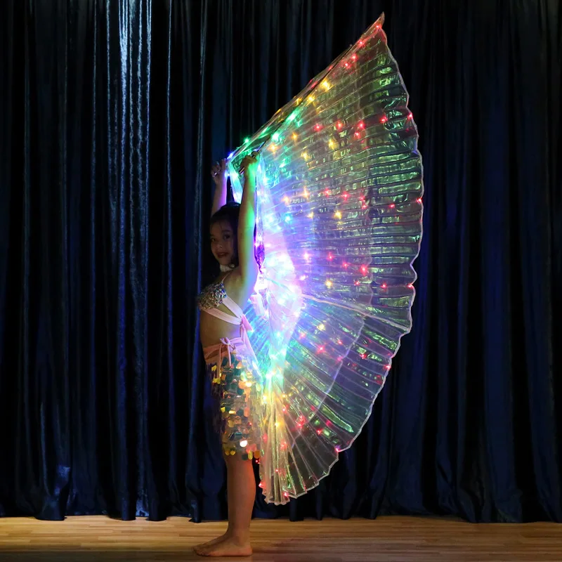 Children's colorful LED luminous wings dance wings belly dance performance fluorescent butterfly cape