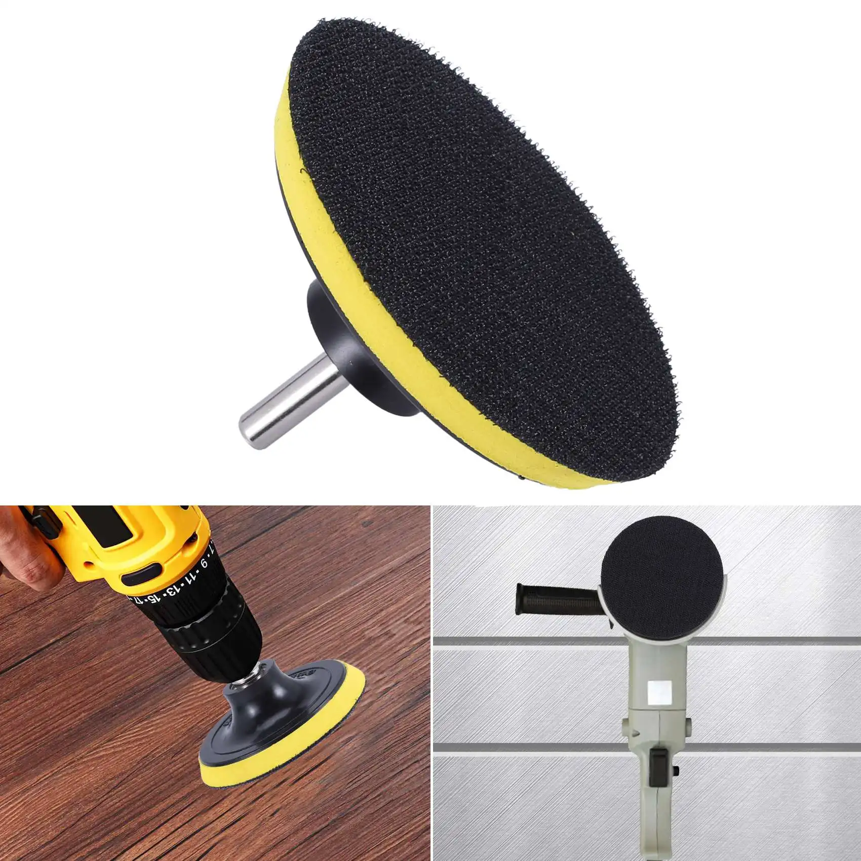 AB47-16Pcs 4 Inch Drill Power Brush Tile Scrubber Scouring Pad Cleaning Kit With 4 Inch Disc Pad Holder 3 Different Stiffness