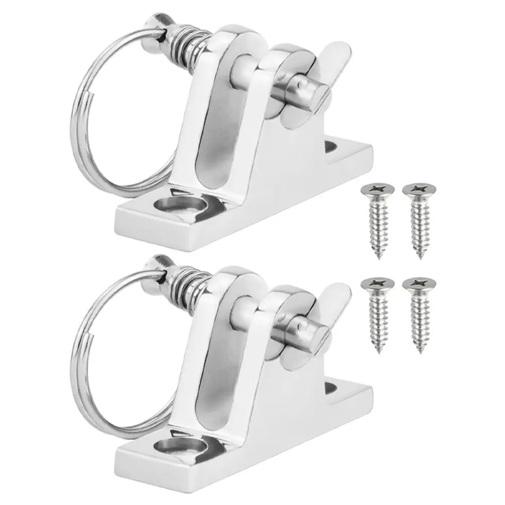 

2Pcs Marine Grade Bimini Hinge Stainless Steel Boat Top Fittings with Removable Pin Stable Concave Base for Pontoon Yacht Deck