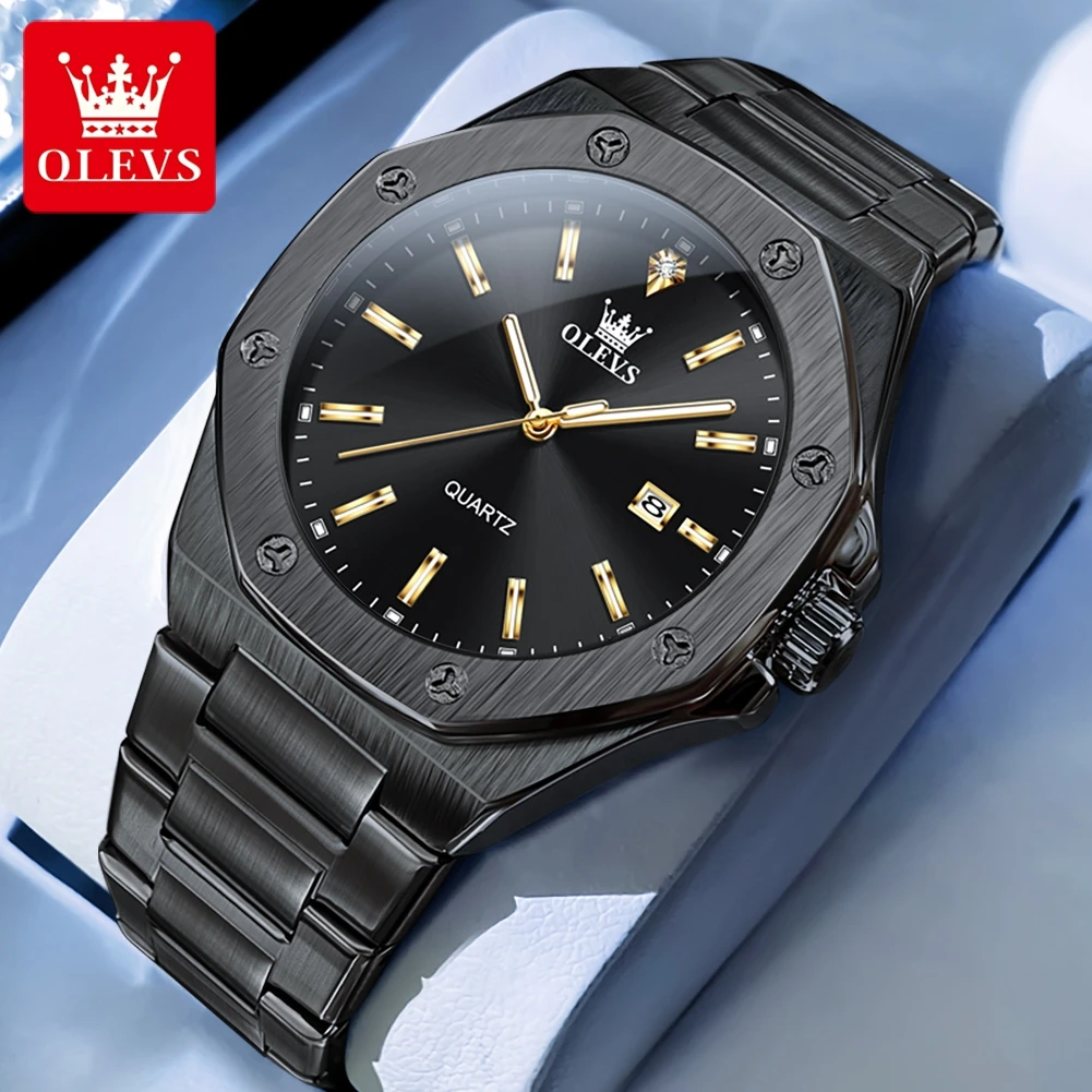 OLEVS 3613 Original Top Brand Luxury Quartz Watch for Men Stainless Steel Waterproof Men's Watch Business Classic Wristwatch