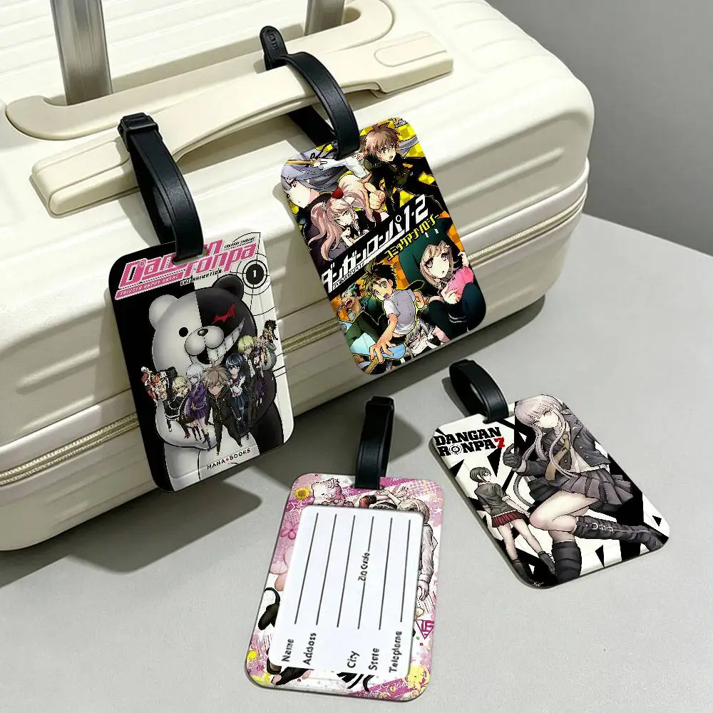 Anime D-Danganronpa Smystery game PVC Anti lost Luggage Identifier Tag Removable Information Card Holder Travel Baggage Tag