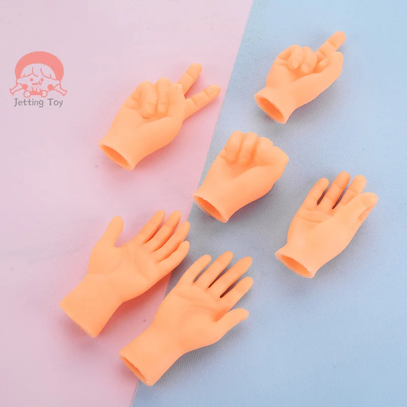 1Set Cats Toy Cat Gesture Finger Cot Cat Finger Sleeve Mini Hand Model guanti in Silicone Pet Interaction Toy Cat Massage Tool